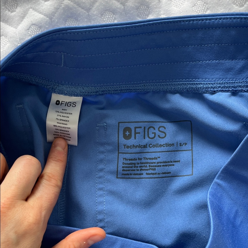 Livingston Ceil Blue Mid Rise Figs Scrubs - Picture 2 of 3